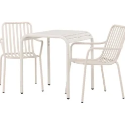Parvekeryhmä Venture Home, 70x70cm beige Borneo-pöytä + 2 beigeä Peking-tuolia