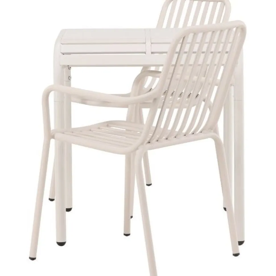 Parvekeryhmä Venture Home, 70x70cm beige Borneo-pöytä + 2 beigeä Peking-tuolia