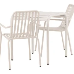 Parvekeryhmä Venture Home, 70x70cm beige Borneo-pöytä + 2 beigeä Peking-tuolia