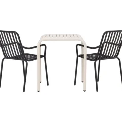 Parvekeryhmä Venture Home, 70x70cm beige Borneo-pöytä + 2 beigeä Peking-tuolia