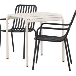 Parvekeryhmä Venture Home, 70x70cm beige Borneo-pöytä + 2 beigeä Peking-tuolia