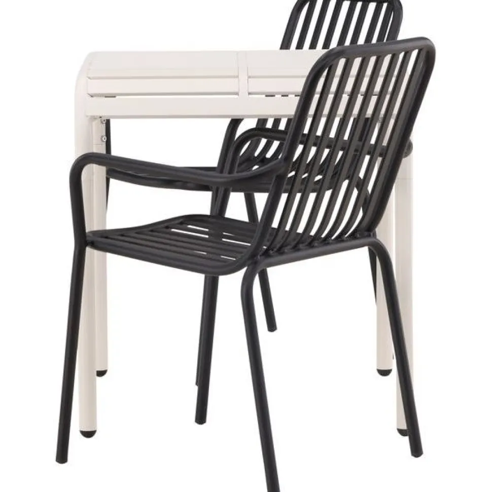 Parvekeryhmä Venture Home, 70x70cm beige Borneo-pöytä + 2 beigeä Peking-tuolia