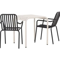 Parvekeryhmä Venture Home, 70x70cm beige Borneo-pöytä + 2 beigeä Peking-tuolia