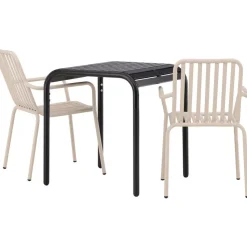 Parvekeryhmä Venture Home, 70x70cm beige Borneo-pöytä + 2 beigeä Peking-tuolia