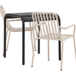 Parvekeryhmä Venture Home, 70x70cm beige Borneo-pöytä + 2 beigeä Peking-tuolia