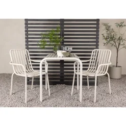 Parvekeryhmä Venture Home, 70x70cm beige Borneo-pöytä + 2 beigeä Peking-tuolia