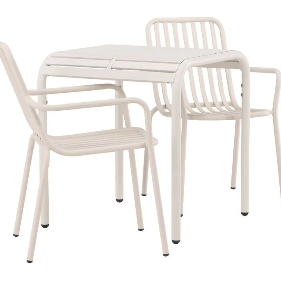Parvekeryhmä Venture Home, 70x70cm beige Borneo-pöytä + 2 beigeä Peking-tuolia