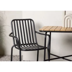 Parvekeryhmä Venture Home, 88x70cm Holmbeck-pöytä + 2 mustaa Peking-tuolia