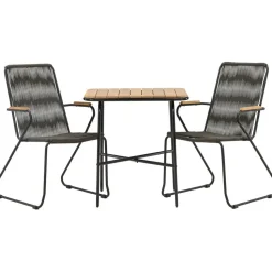 Parvekeryhmä Venture Home, 88x70cm Holmbeck-pöytä + 2 tummanharmaata Bois-tuolia