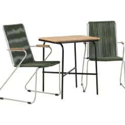 Parvekeryhmä Venture Home, 88x70cm Holmbeck-pöytä + 2 tummanharmaata Bois-tuolia