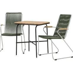 Parvekeryhmä Venture Home, 88x70cm Holmbeck-pöytä + 2 tummanharmaata Bois-tuolia