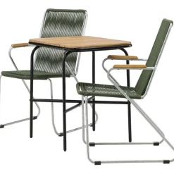 Parvekeryhmä Venture Home, 88x70cm Holmbeck-pöytä + 2 tummanharmaata Bois-tuolia