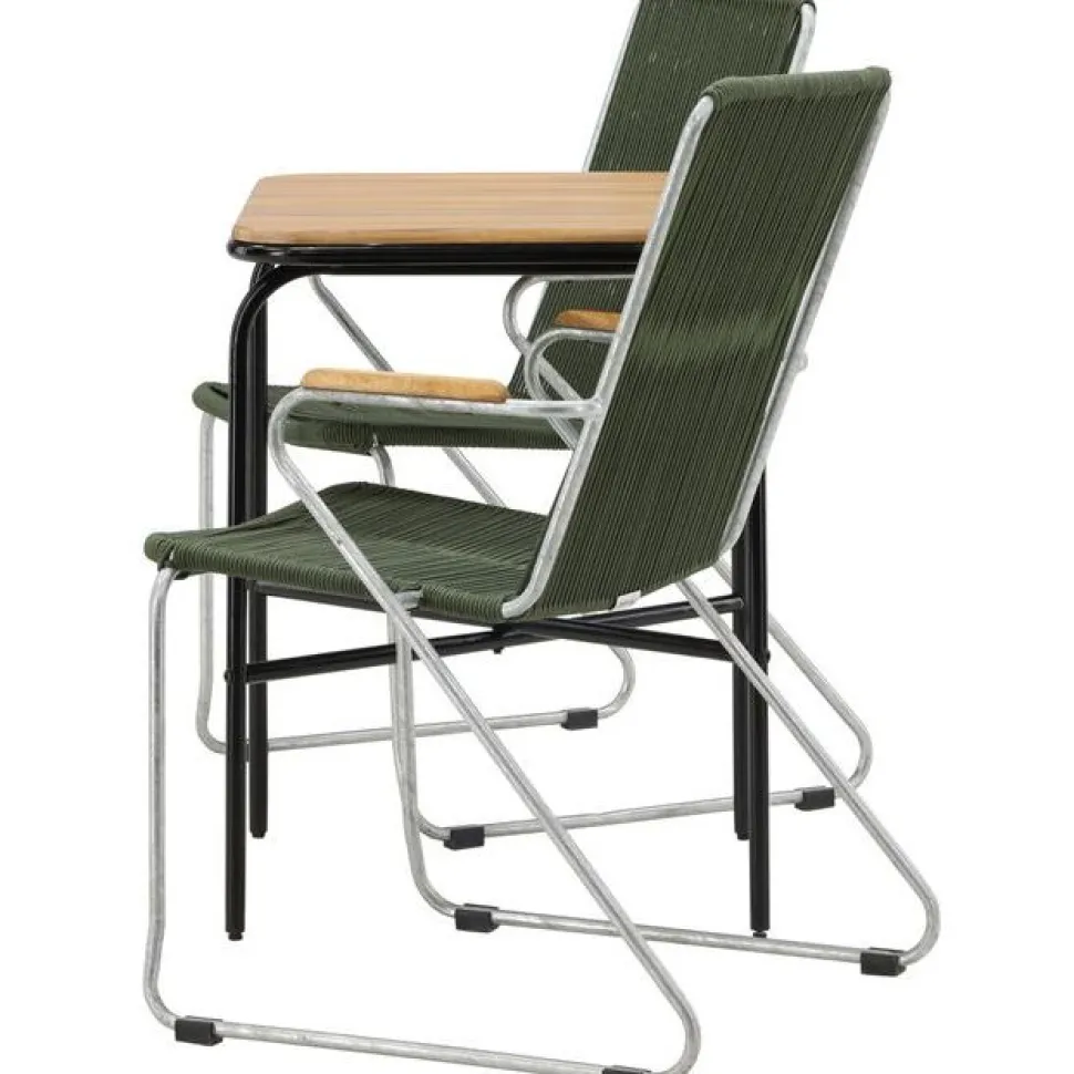 Parvekeryhmä Venture Home, 88x70cm Holmbeck-pöytä + 2 tummanharmaata Bois-tuolia