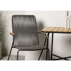 Parvekeryhmä Venture Home, 88x70cm Holmbeck-pöytä + 2 tummanharmaata Bois-tuolia