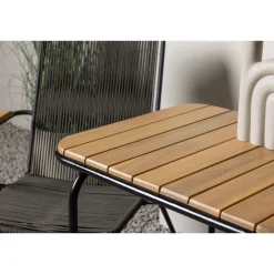 Parvekeryhmä Venture Home, 88x70cm Holmbeck-pöytä + 2 tummanharmaata Bois-tuolia