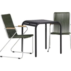 Parvekeryhmä Venture Home, 70x70cm musta Borneo-pöytä + 2 mustaa Bois-tuolia
