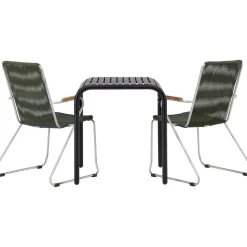 Parvekeryhmä Venture Home, 70x70cm musta Borneo-pöytä + 2 mustaa Bois-tuolia