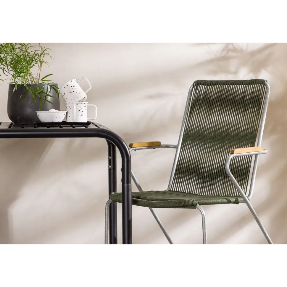 Parvekeryhmä Venture Home, 70x70cm musta Borneo-pöytä + 2 mustaa Bois-tuolia