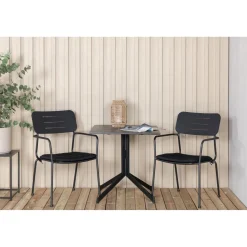 Parvekeryhmä Venture Home, 70x70cm Way-pöytä + 2 vihreää Nicke-tuolia