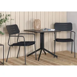 Parvekeryhmä Venture Home, 70x70cm Way-pöytä + 2 vihreää Nicke-tuolia