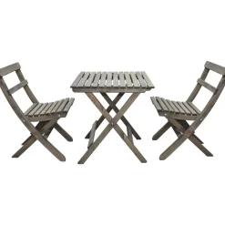Parvekesetti Baltic Garden Wilma 65x65cm pöytä + 2 Knohult tuolia musta