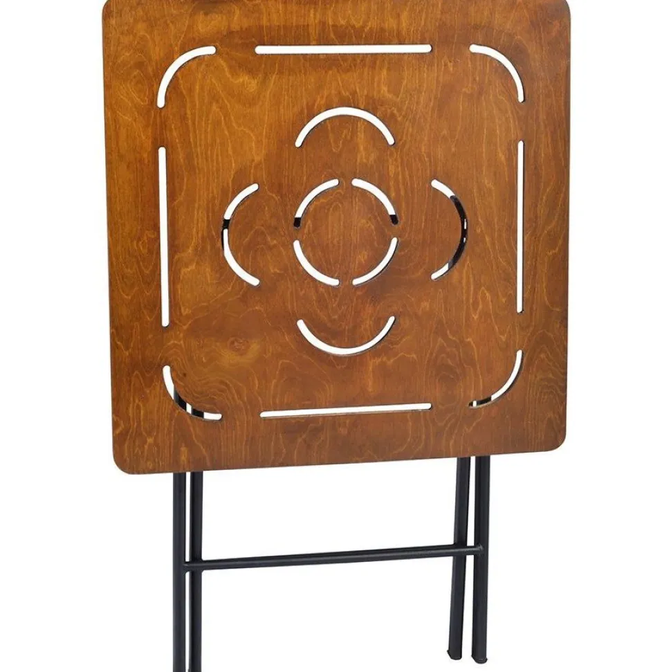 Parvekesetti Linento Garden Bistro Set 3, 2 tuolia + pöytä, kokoontaittuva, musta/pähkinä