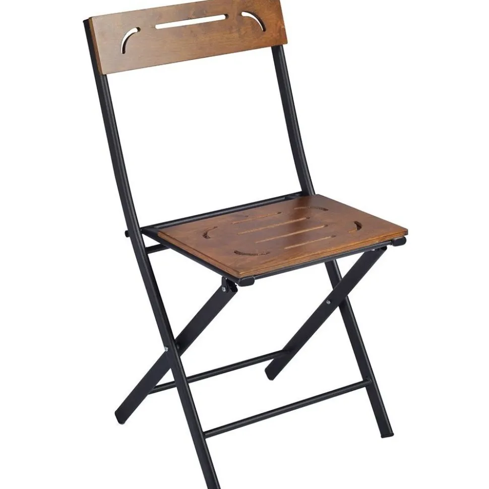 Parvekesetti Linento Garden Bistro Set 3, 2 tuolia + pöytä, kokoontaittuva, musta/pähkinä