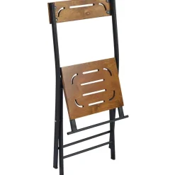 Parvekesetti Linento Garden Bistro Set 3, 2 tuolia + pöytä, kokoontaittuva, musta/pähkinä