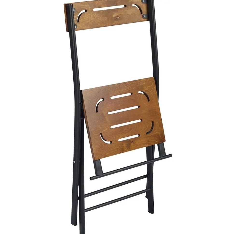 Parvekesetti Linento Garden Bistro Set 3, 2 tuolia + pöytä, kokoontaittuva, musta/pähkinä