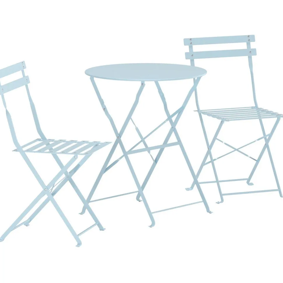 Parvekesetti Venture Home Tao, ø60cm pöytä + tuolit, vaaleansininen