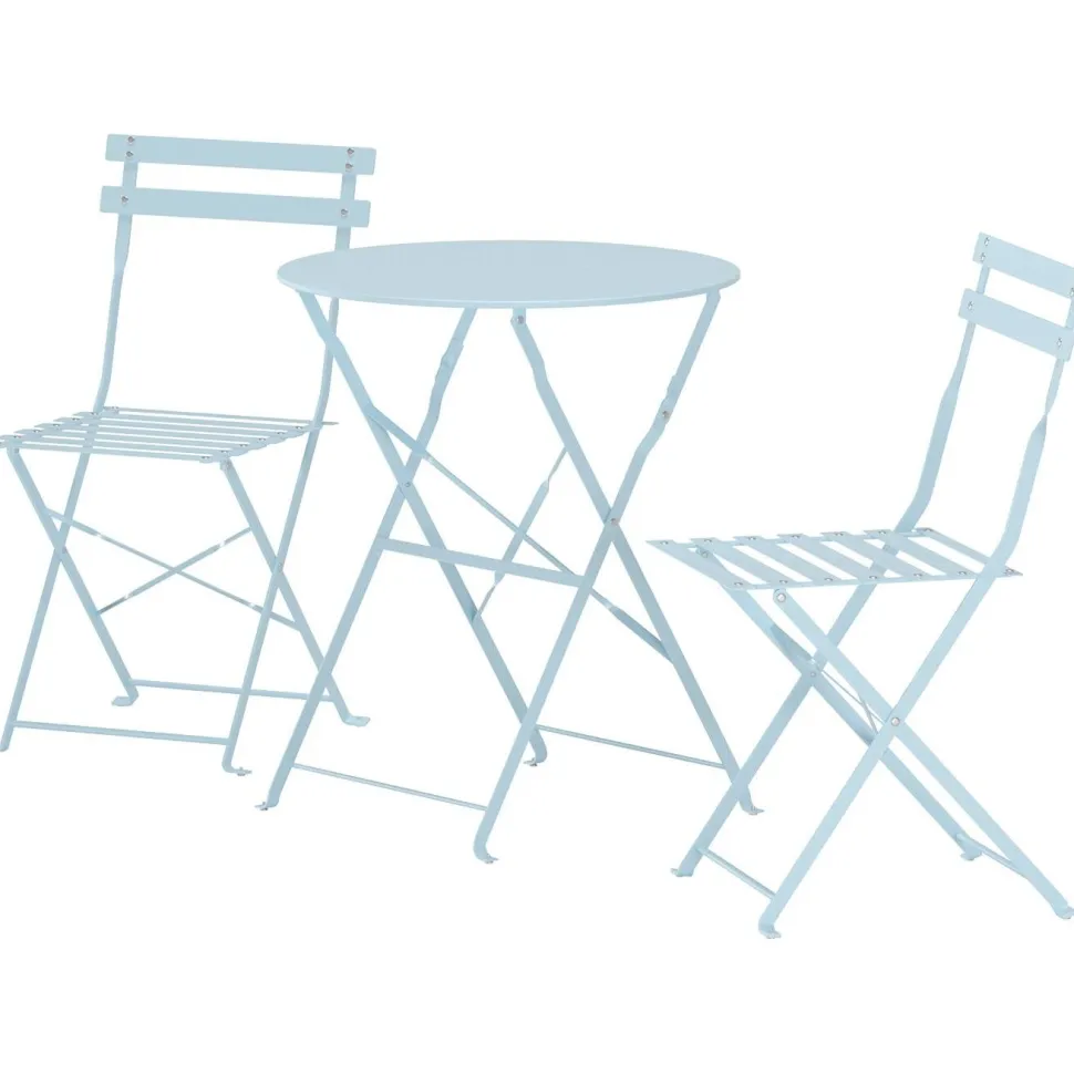 Parvekesetti Venture Home Tao, ø60cm pöytä + tuolit, vaaleansininen
