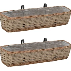 Parvekkeen kukkalaatikko 2 kpl paju PE-vuori 80 cm
