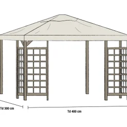 Paviljongin kattokangas Brafab Hov, 300x400cm