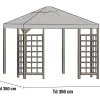 Paviljongin kattokangas Brafab Hov, 350x350cm, harmaa