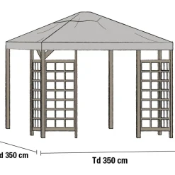 Paviljongin kattokangas Brafab Hov, 350x350cm, harmaa
