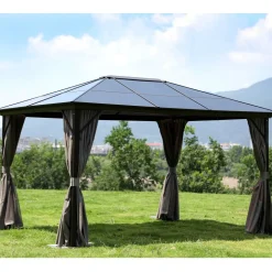 Paviljonki Home4you Sunset, 3x4m, ruskea/vaaleanbeige