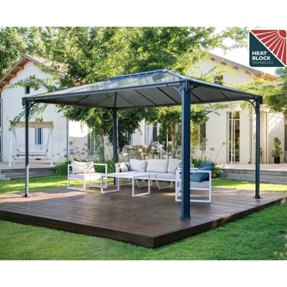 Paviljonki Palram-Canopia Martinique 3600 3 x 3,6 m 10,8 m² harmaa