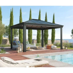 Paviljonki Palram-Canopia Dallas 4300 3,6 x 4,3 m 15,5 m² harmaa