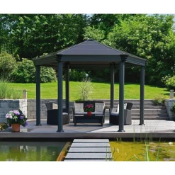 Paviljonki Palram-Canopia Roma 6-kulmainen 3,6 x 4, 2 m 14,9 m² harmaa