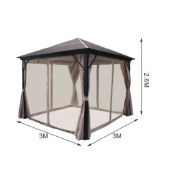 Paviljonki verhoilla  AB Polar 3x3 m beige