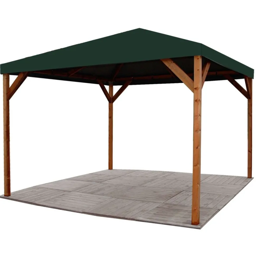 Paviljonki 4x4 m, ruskea/vihreä
