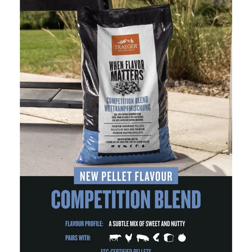 Pelletti Traeger Competition Blend EU, 9kg, kirsikka/tammi