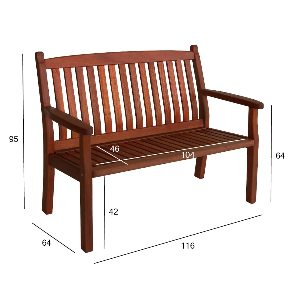 Penkki Home4you Windsor 116 cm tummanruskea