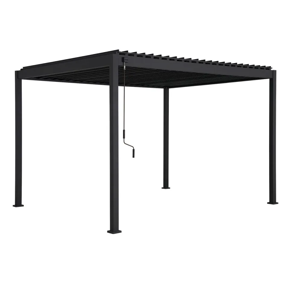 Pergola Home4You Mirador-88, 300x300cm, tummanharmaa