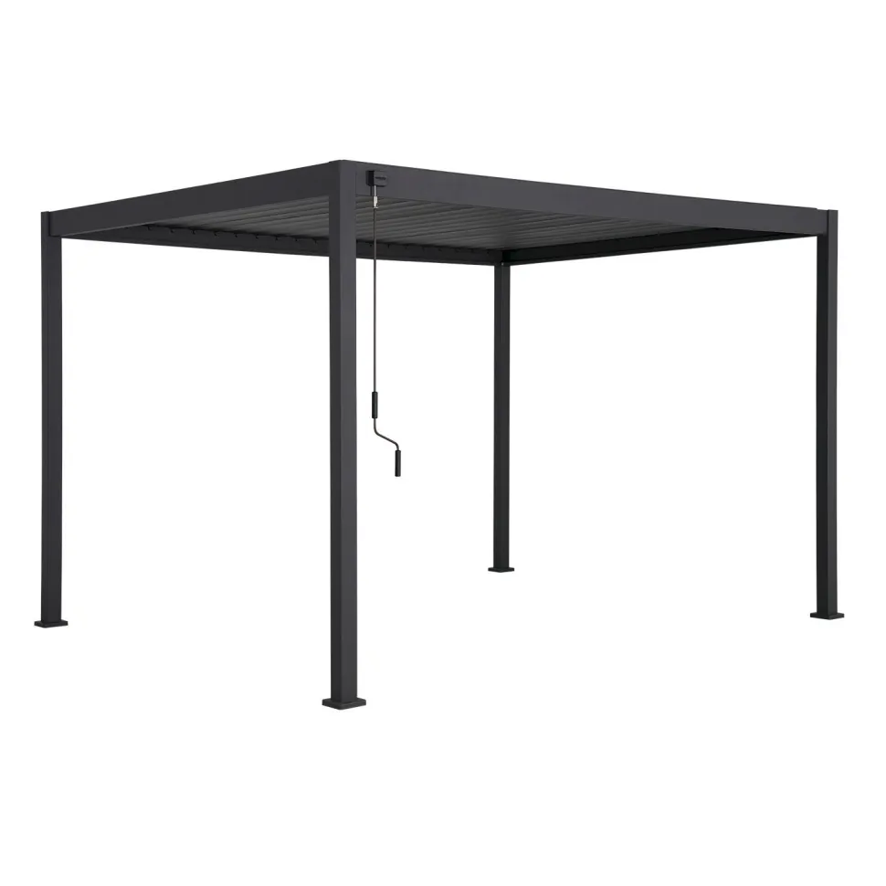 Pergola Home4You Mirador-88, 300x300cm, tummanharmaa