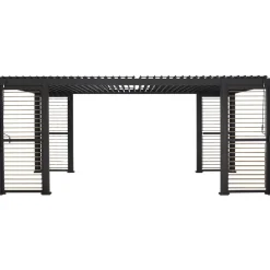 Pergola Home4You Mirador-111, säleikköseinillä 300x600cm, tummanharmaa
