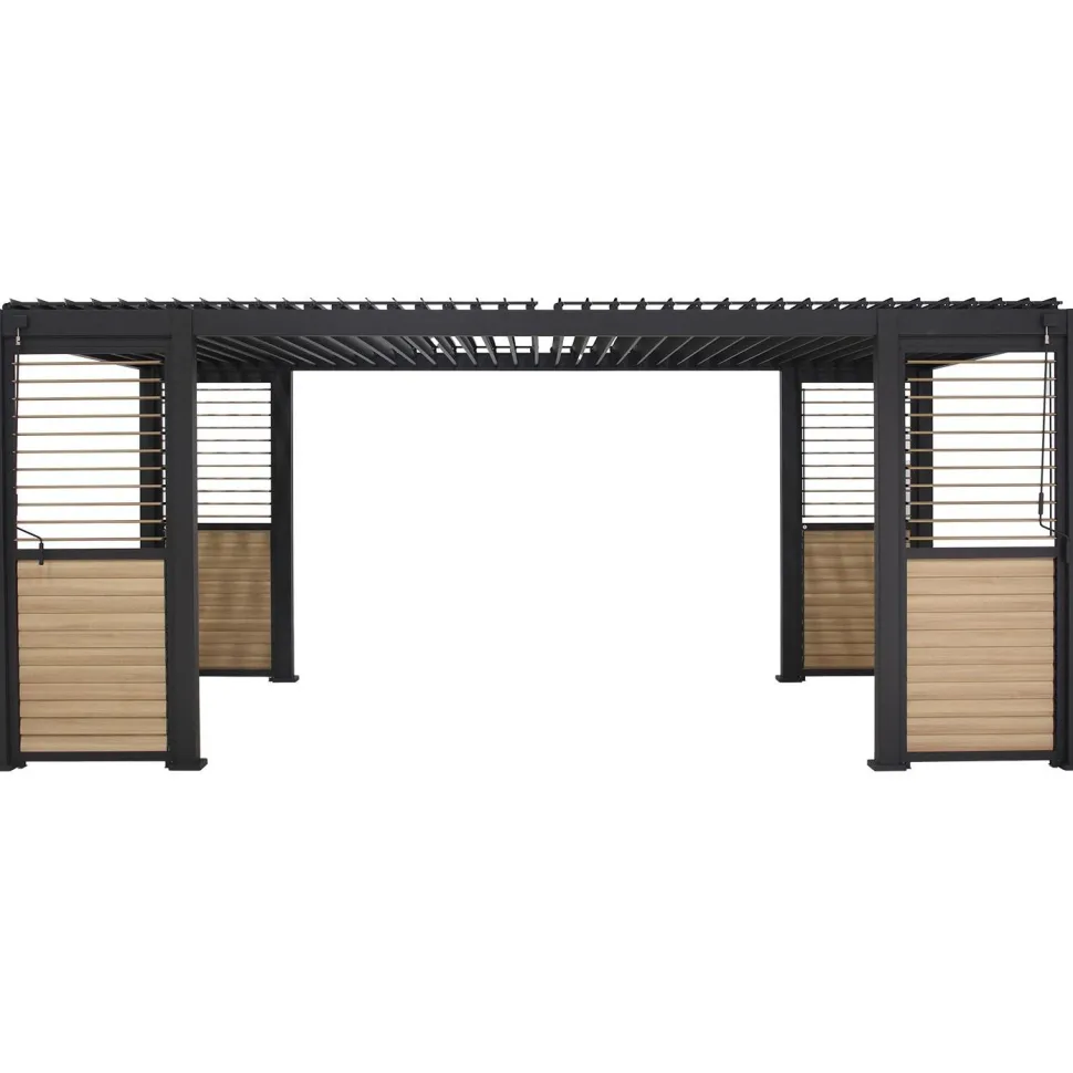 Pergola Home4You Mirador-111, säleikköseinillä 300x600cm, tummanharmaa