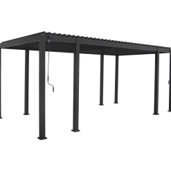 Pergola Home4You Mirador-111, säleikköseinillä 300x600cm, tummanharmaa