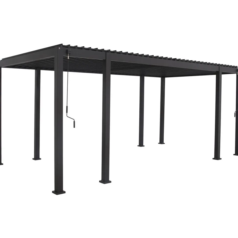 Pergola Home4You Mirador-111, säleikköseinillä 300x600cm, tummanharmaa