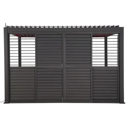 Pergola liukuseinäpaneeli Home4You Mirador-111(4m), 370,4x236,5cm, alumiini, tummanharmaa